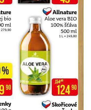 Teta Allnature aloe vera bio 100% šťáva nabídka