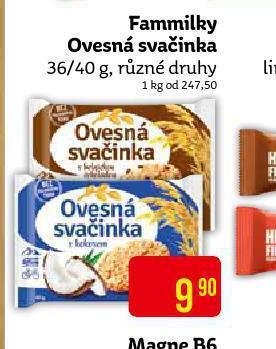 Teta Fammilky ovesná svačinka nabídka