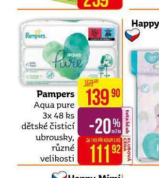 Teta Pampers dětské čistící ubrousky nabídka
