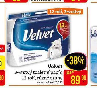 Teta Velvet toaletní papír nabídka