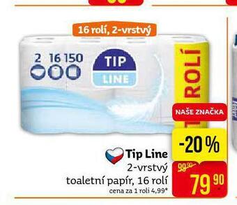 Teta Tip line toaletní papír nabídka