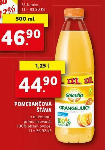 Lidl Pomerančová šťáva nabídka