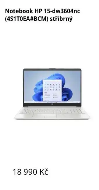 Notebook HP 15-dw3604nc (4S1T0EA#BCM) stříbrný