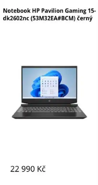 Datart Notebook HP Pavilion Gaming 15-dk2602nc (53M32EA#BCM) černý nabídka