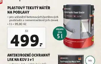 Plastový tekutý nátěr na podlahy
