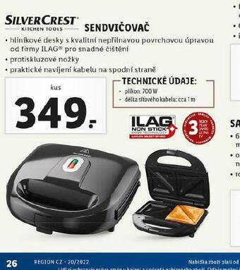 Lidl Sendvičovač nabídka