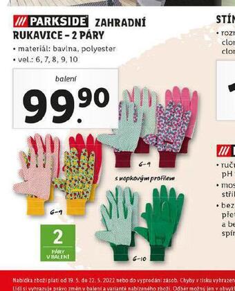 Lidl Zahradní rukavice nabídka