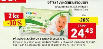 Lidl Lupilu dětské vlhčené ubrousky nabídka