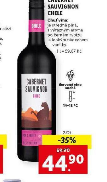 Lidl Cabernet sauvignon chile nabídka