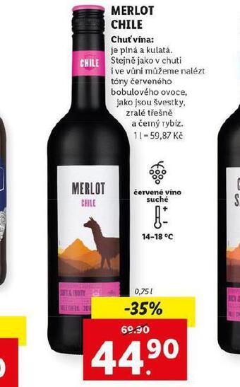 Lidl Merlot chile nabídka