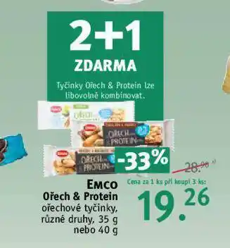 Rossmann Emco ořechové tyčinky nabídka