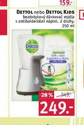 Rossmann Dettol bezdotykový dávkovač mýdla s antibakteriální náplní nabídka
