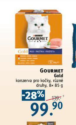 Rossmann Gourmet gold konzerva pro kočky nabídka
