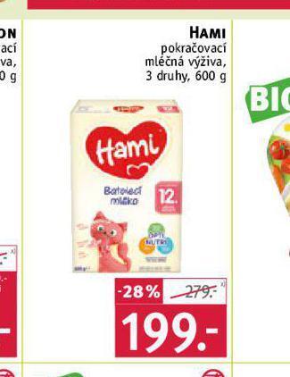 Rossmann Hami pokračovací mléčná výživa nabídka