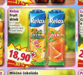 Norma Relax fruit drink nabídka