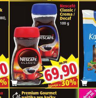 Norma Nescafé classic, crema nabídka