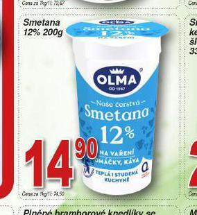 Lidl Olma smetana 12% nabídka