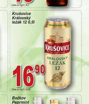 Lidl Pivo krušovice 12 královský ležák nabídka