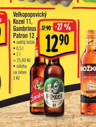 Jip Pivo velkopopovický kozel 11 nabídka