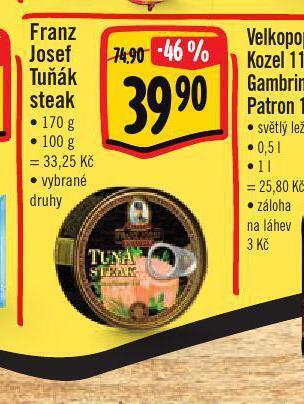 Jip Franz josef tuňák steak nabídka