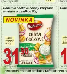Bohemia čočkové chipsy zekysaná smetana s cibulkou