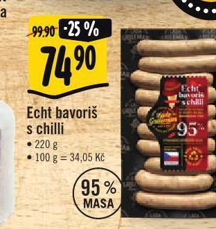 Jip Echt bavoriš s chilli nabídka