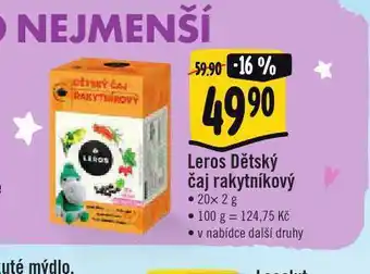 Jip Leros dětský čaj rakytníkový nabídka