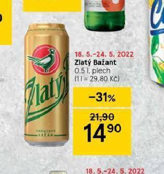 Tesco Pivo zlatý bažant nabídka