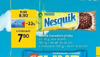 Tesco Nestlé cereální tyčinky nabídka