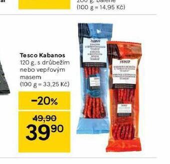 Tesco Tesco kabanos nabídka