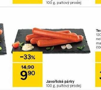 Tesco Javořické párky nabídka