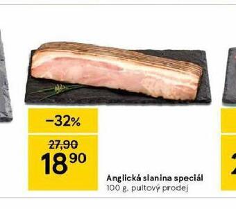 Tesco Anglická slanina speciál nabídka