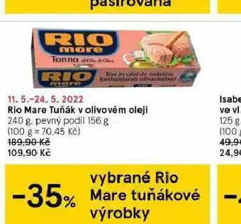 Tesco Ro mare tuňák v olivovém oleji nabídka
