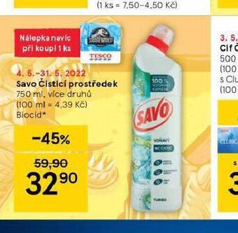 Tesco Savo čistící prostředek nabídka