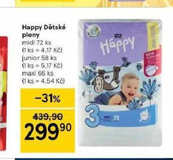 Tesco Happy dětské pleny nabídka