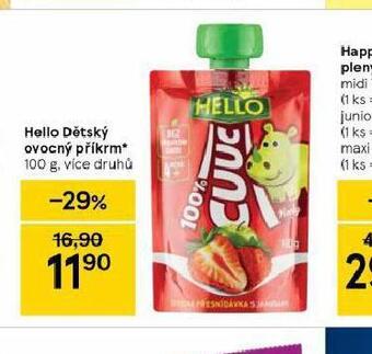 Tesco Hello dětský ovocný příkrm nabídka