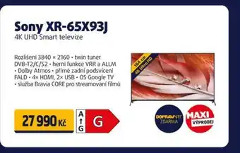 Datart 4K UHD Smart televize Sony XR-65X93J nabídka
