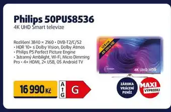 Datart 4K UHD Smart televize Philips 50PUS8536 nabídka