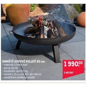 Makro Ohniště Kovové Kulaté 80 cm nabídka