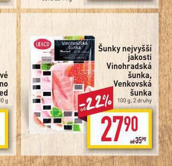 Billa Vinohradská šunka nejvyšší jakosti nabídka