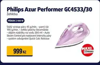 Datart Žehlička Philips Azur Performer GC45533/30 nabídka