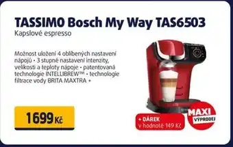 Kapslové espresso TASSIMO Bosch My Way TAS6503