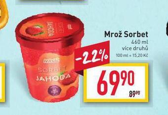 Billa Mrož sorbet nabídka