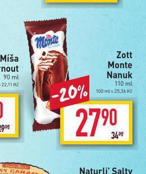 Billa Zott monte nanuk nabídka