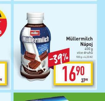 Billa Müllermilch nápoj nabídka