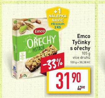 Billa Emco tyčinky s ořechy nabídka