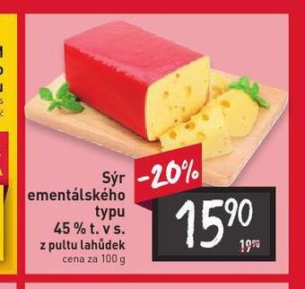 Billa Sýr ementálského typu 45% nabídka