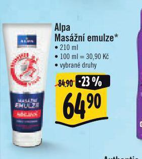 Albert Alpa masážní emulze nabídka