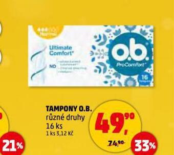 Penny Market O.b. tampony nabídka