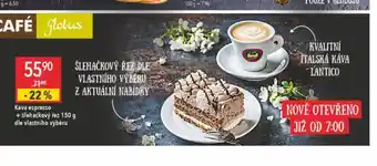Globus Káva espresso + šlehačkový řez nabídka